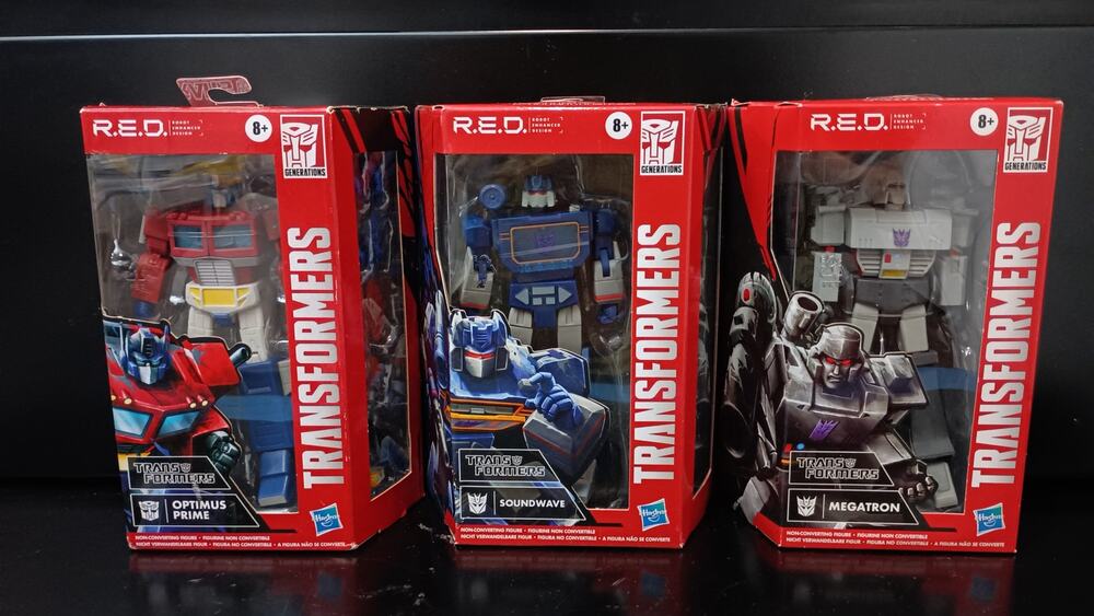 Transformers RED Line 3pk Optimus Megatron Soundwave NIB Sealed